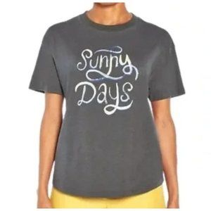 Wildfox Sunny Days Graphic Cotton T-Shirt Gray XL